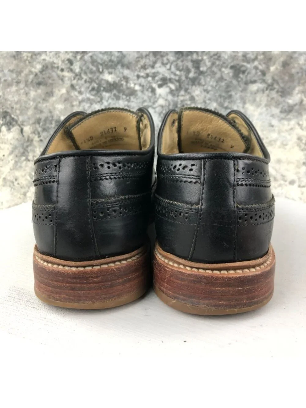 Frye Men's Size 11.5D James Black Leather Brogue Wingtip Oxfords Dress Shoes